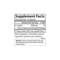500 mg L-Lysine capsule close-up