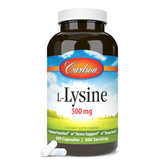 Supplement facts panel for Carlson L-Lysine 500 mg