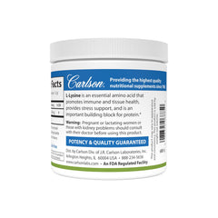 Front packaging of Carlson L-Lysine Powder