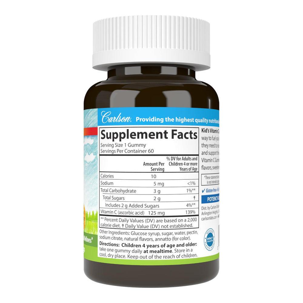 Gummy vitamins for kids on a white background