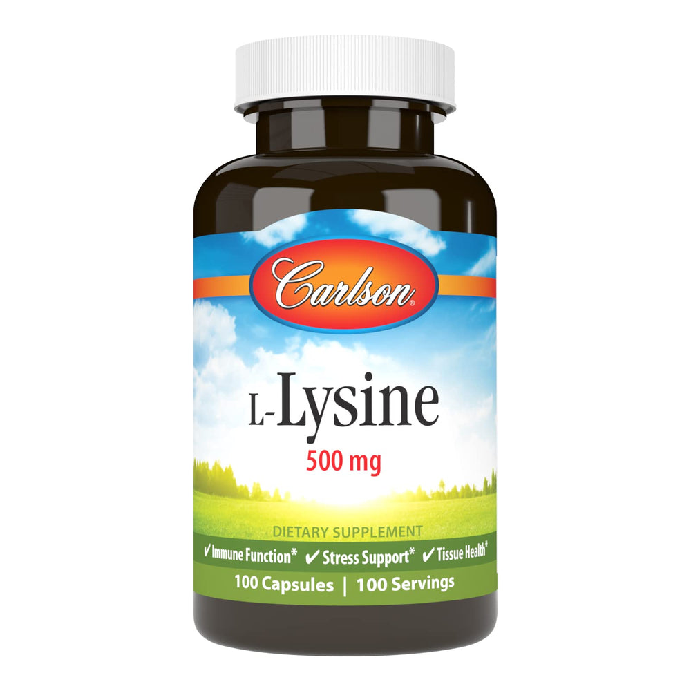 Carlson Labs L-Lysine 500mg 100 capsules bottle