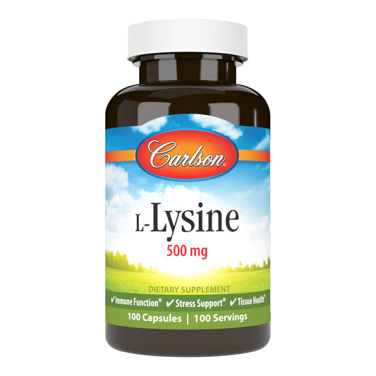 Carlson Labs L-Lysine 500mg 100 capsules bottle