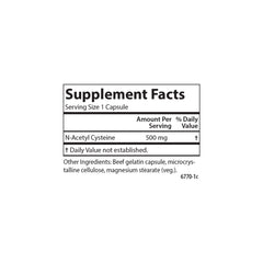 Side angle of Carlson Labs NAC bottle packaging