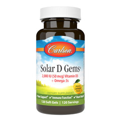 Carlson Labs Solar D Gems Vitamin D3 softgel bottle
