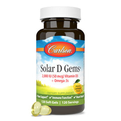 Front label: Solar D Gems Vitamin D3 2000 IU