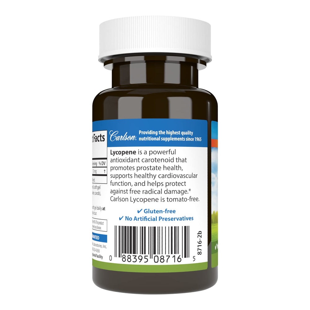 Packaging of Carlson Lycopene 15 mg softgels