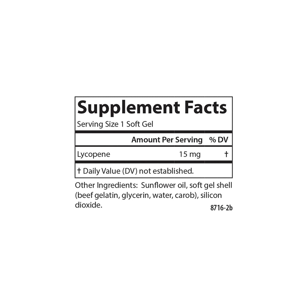 Close-up image of Carlson Lycopene tomato-free softgels