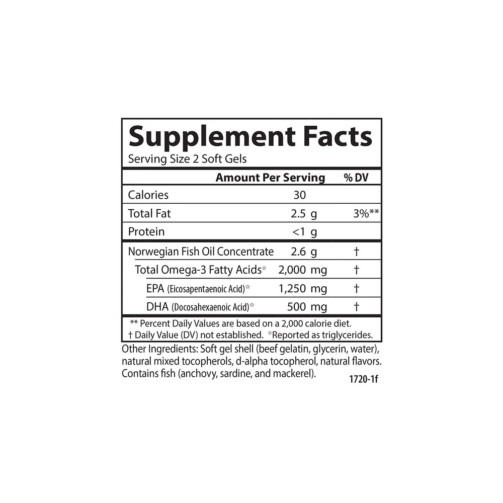 Omega-3 per serving information on the label