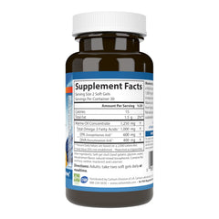 Close-up of lemon-flavored omega-3 mini softgels