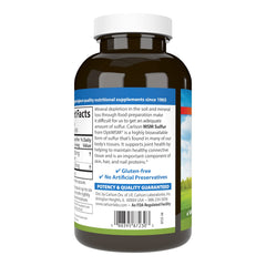 MSM sulfur 1000 mg label showing 330 mg sulfur per capsule