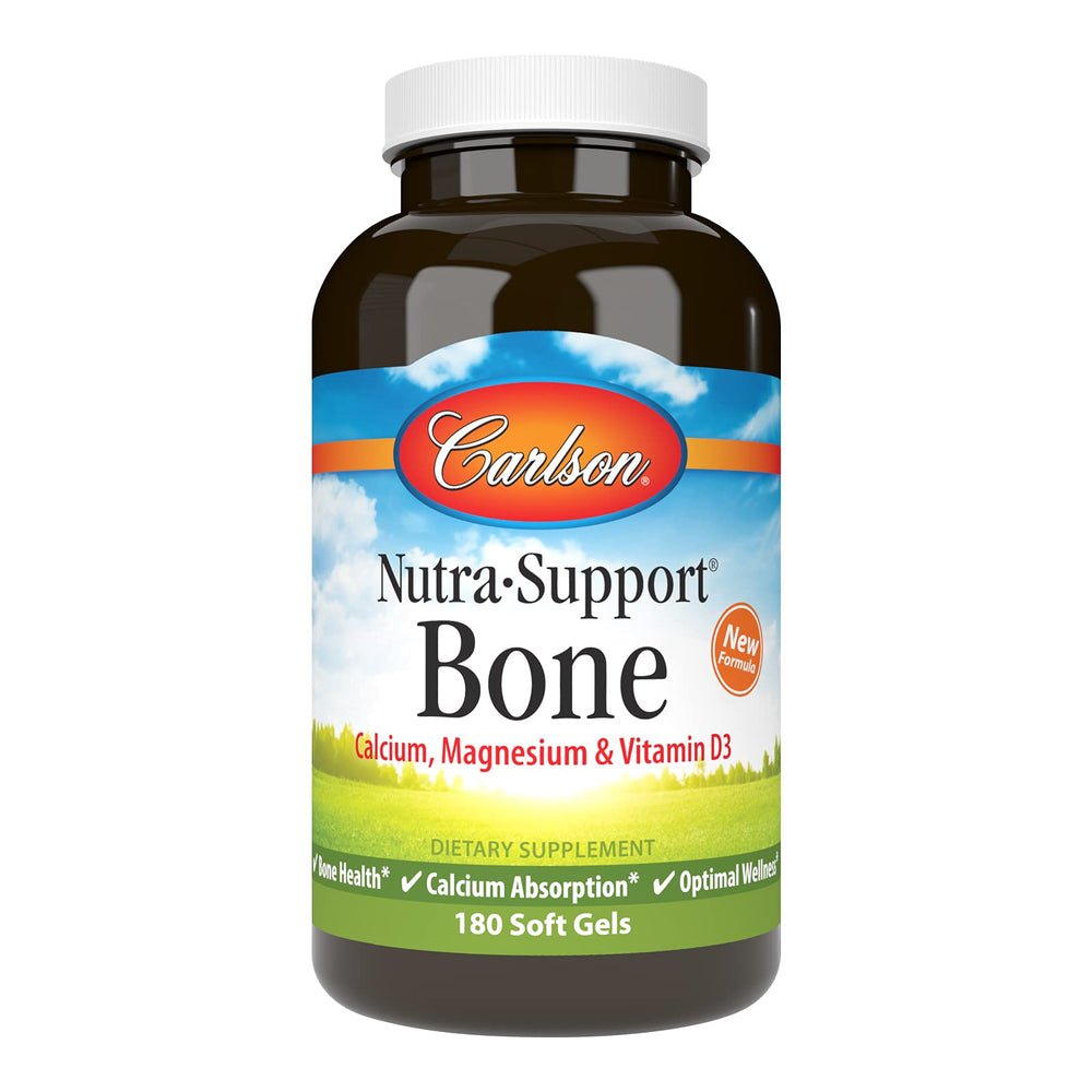 Carlson Nutra-Support bone health bottle with label