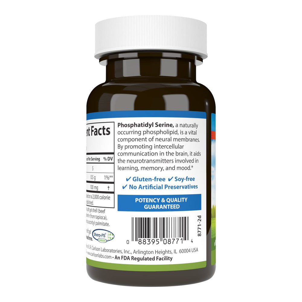 Phosphatidyl serine ingredients label