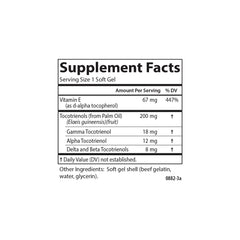 Label highlighting 40 mg tocotrienols per softgel