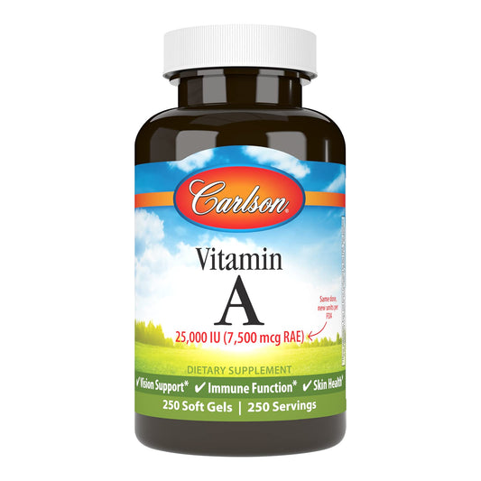 Carlson Vitamin A 25,000 IU bottle with label