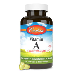 Front packaging of Carlson Vitamin A 25,000 IU