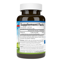 Vitamin A 25000 IU with Pectin softgels close-up