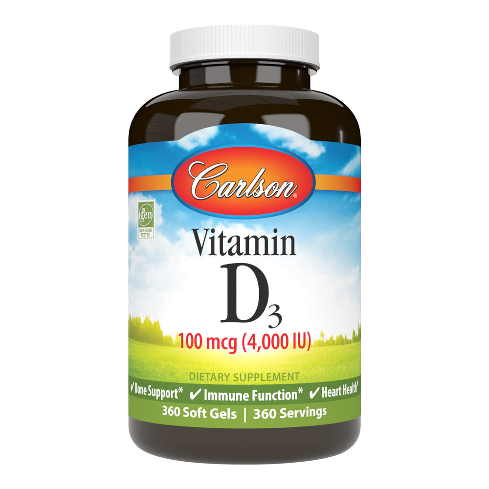 Carlson Vitamin D3 4000 IU softgels bottle - 360 count