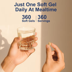 Dosage information showing 5,000 IU per softgel