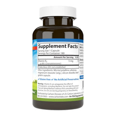 Carlson Vitamin K2 MK-4 capsules close-up highlighting soy-free formula for daily support