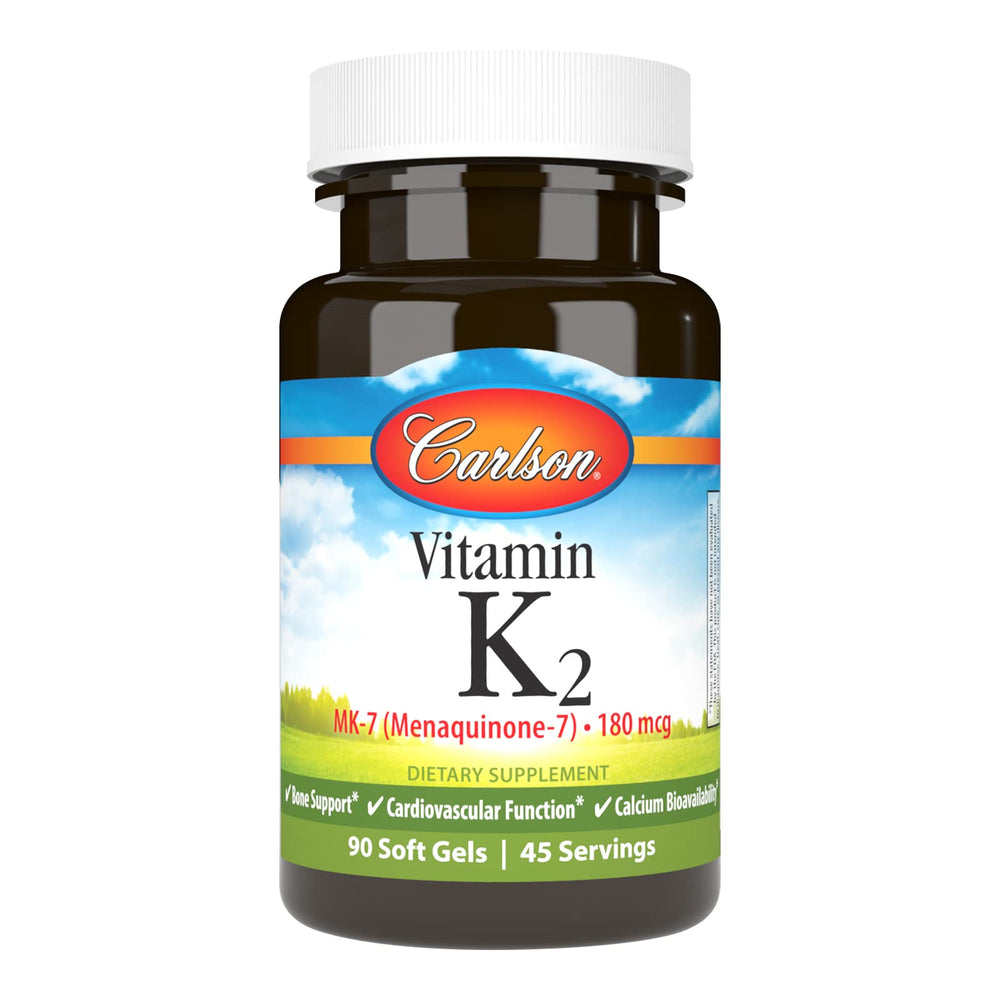 Carlson Vitamin K2 MK-7 softgel bottle front