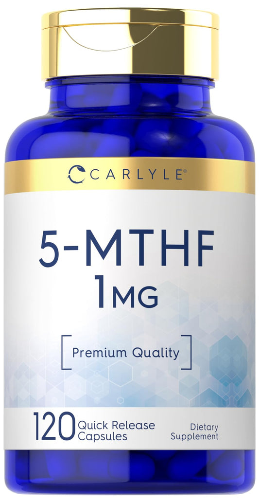 Carlyle 5-MTHF L-Methylfolate 1mg bottle with packshot