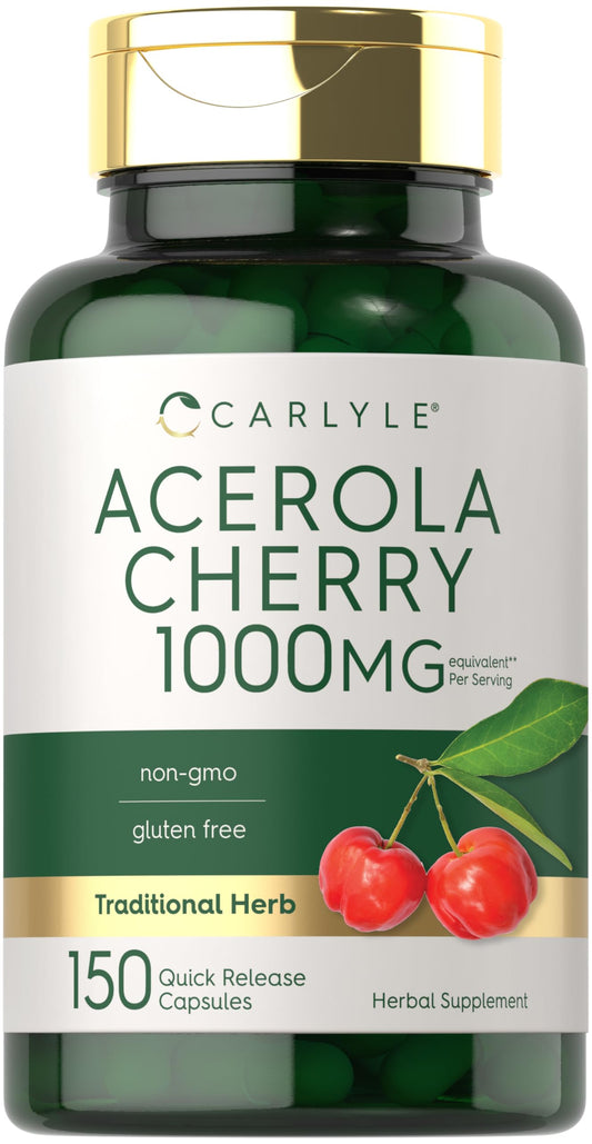 Carlyle Acerola Cherry Capsules bottle - 1000mg per serving, 150 count