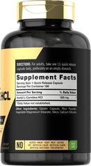 Close-up of 500 mg Acetyl L-Carnitine HCl capsules