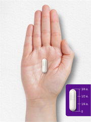 Lifestyle image of probiotic bottle with glass of water