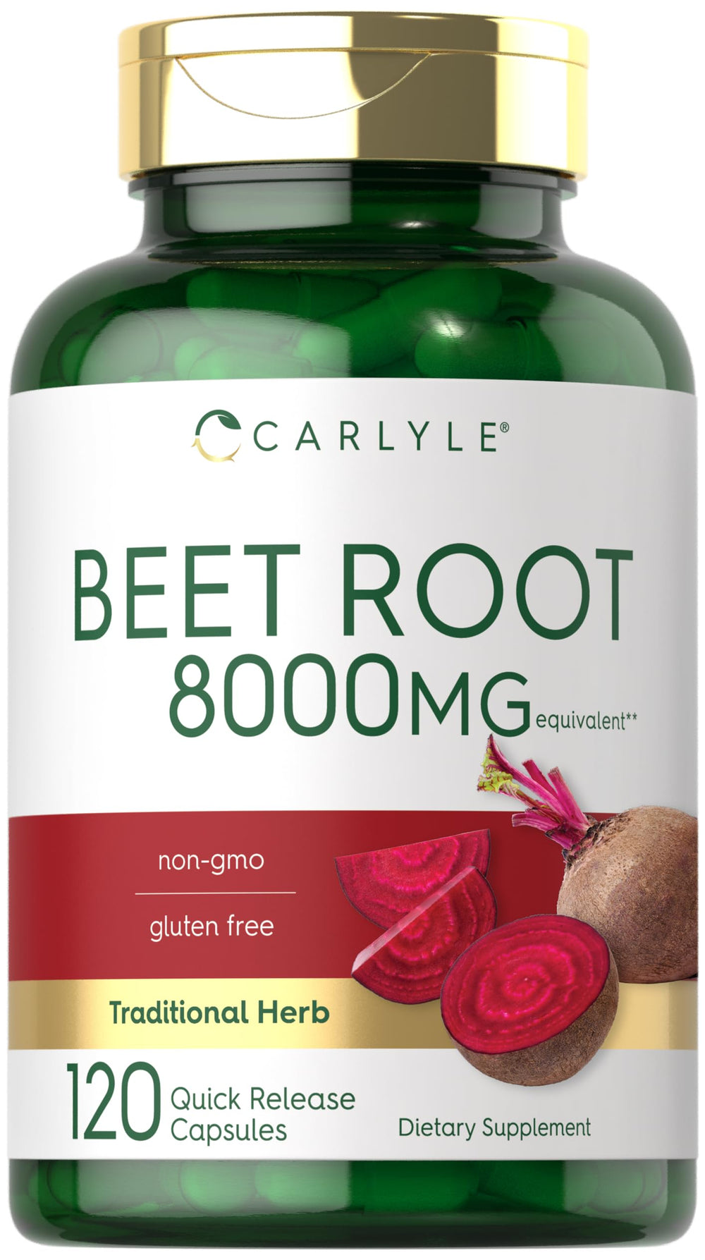 Carlyle Beet Root Capsules bottle front view with label