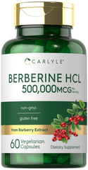 Carlyle Berberine HCL supplement bottle with 60 vegetarian capsules
