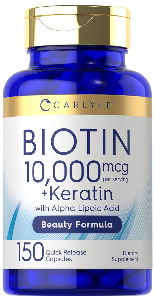 Carlyle Biotin 10000mcg 150 capsules bottle - hero image