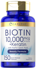 Carlyle Biotin 10000mcg 150 capsules bottle - hero image