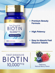 Berry-flavored Biotin tablets packaging
