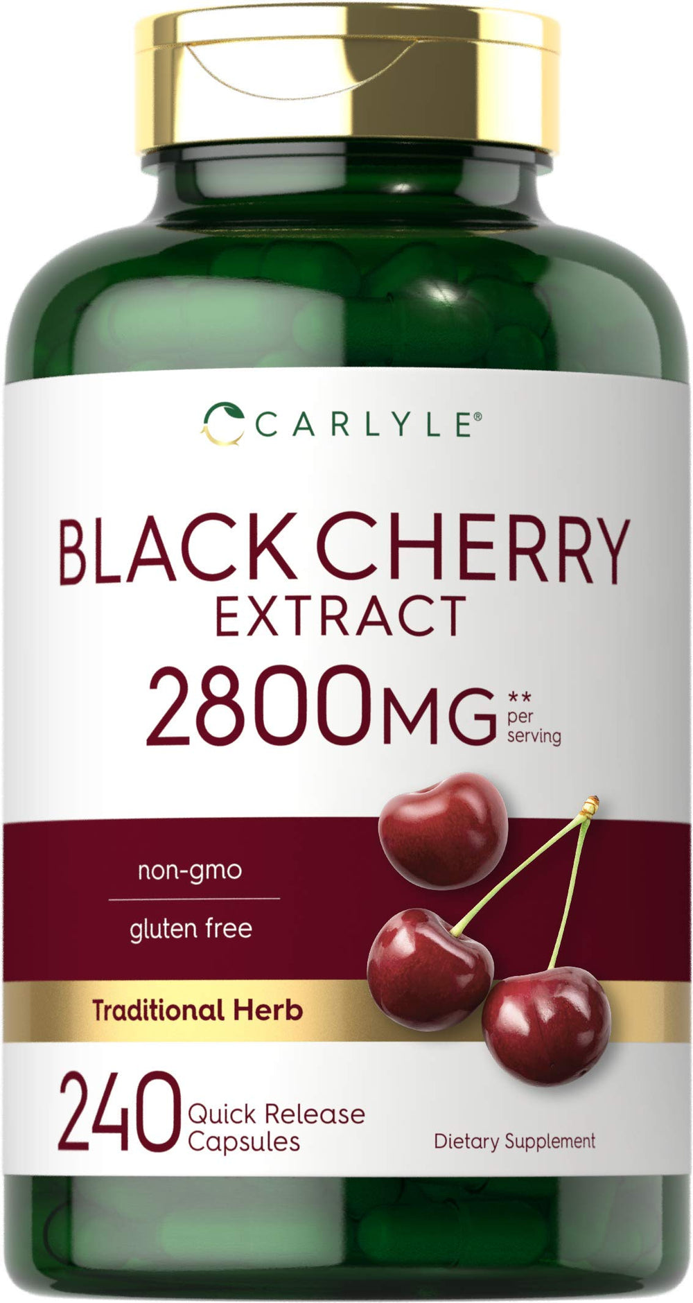 Carlyle Black Cherry Extract bottle with 240 capsules