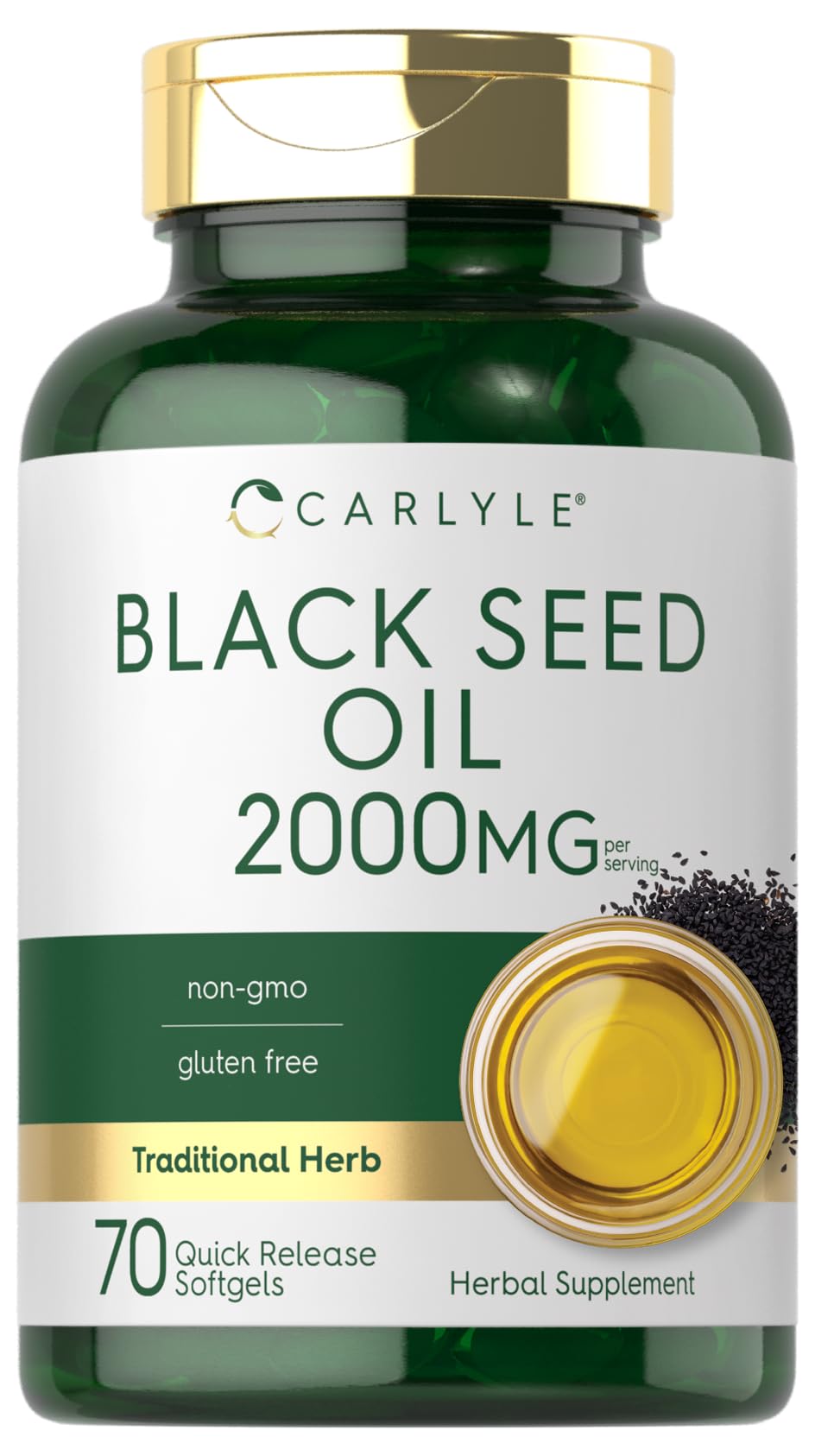 Carlyle Black Seed Oil Softgel Capsules bottle front