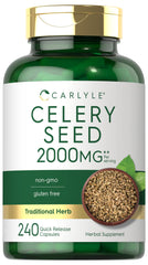 Carlyle Celery Seed Extract Capsules bottle showing 2000mg potency and 240-count
