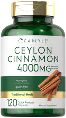 Bottle of Carlyle Ceylon Cinnamon Capsules 120-count