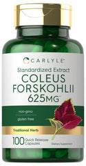 Carlyle Coleus Forskohlii Capsules bottle - 625mg, 100 count