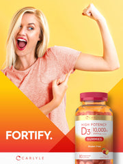 Gluten-free badge on Carlyle D3 gummies packaging