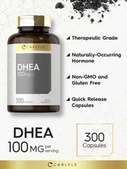 Close-up of Carlyle DHEA 100mg capsules