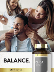 Non-GMO and gluten-free labeling on Carlyle DHEA packaging