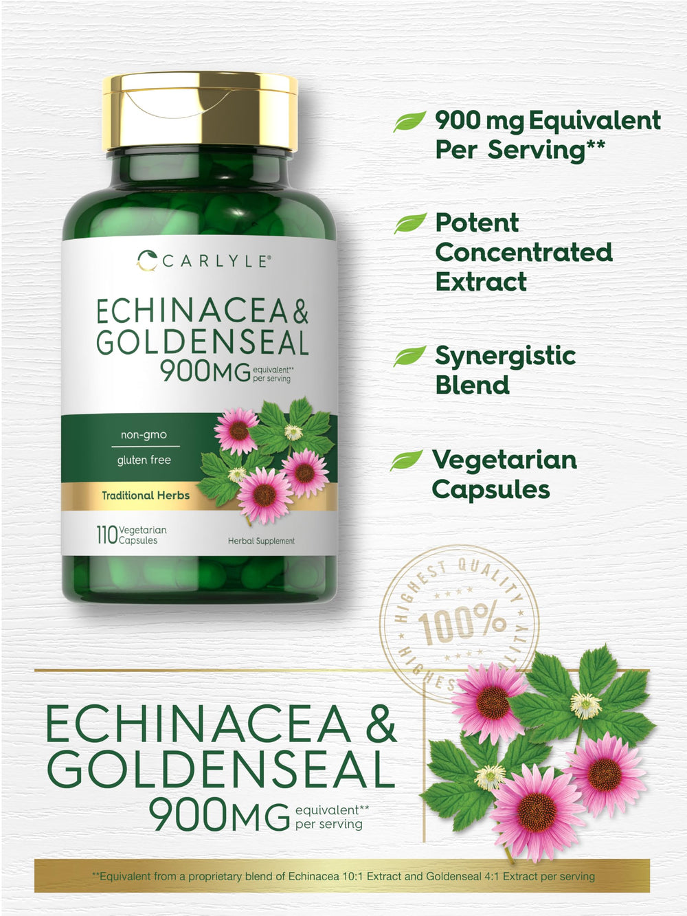 Vegetarian capsules inside Carlyle bottle