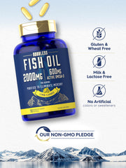 EPA and DHA omega-3 content shown for Carlyle Fish Oil