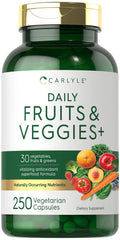 Carlyle Fruits and Veggies Supplement bottle front view