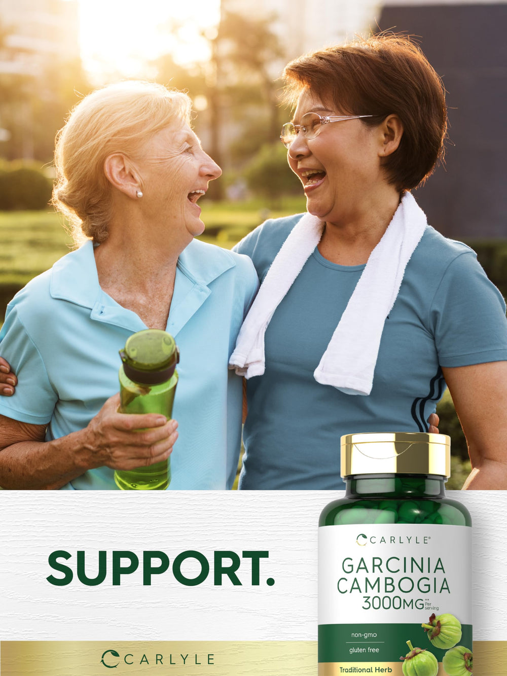 Front view of Carlyle Garcinia Cambogia Extract bottle