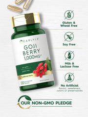 Bottle with Goji Berry 1000mg capsules featured