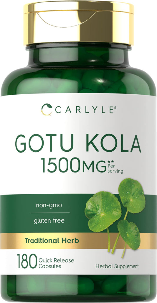 Carlyle Gotu Kola Capsules bottle – 180-count, 1500mg per capsule