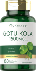 Carlyle Gotu Kola Capsules bottle – 180-count, 1500mg per capsule