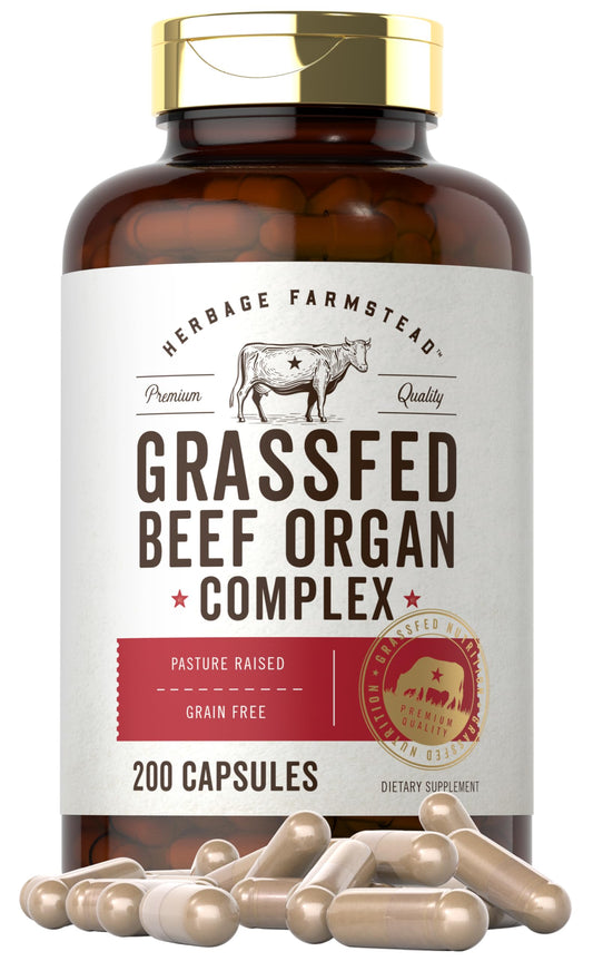 Carlyle Grass Fed Beef Organ Complex bottle with 200 capsules