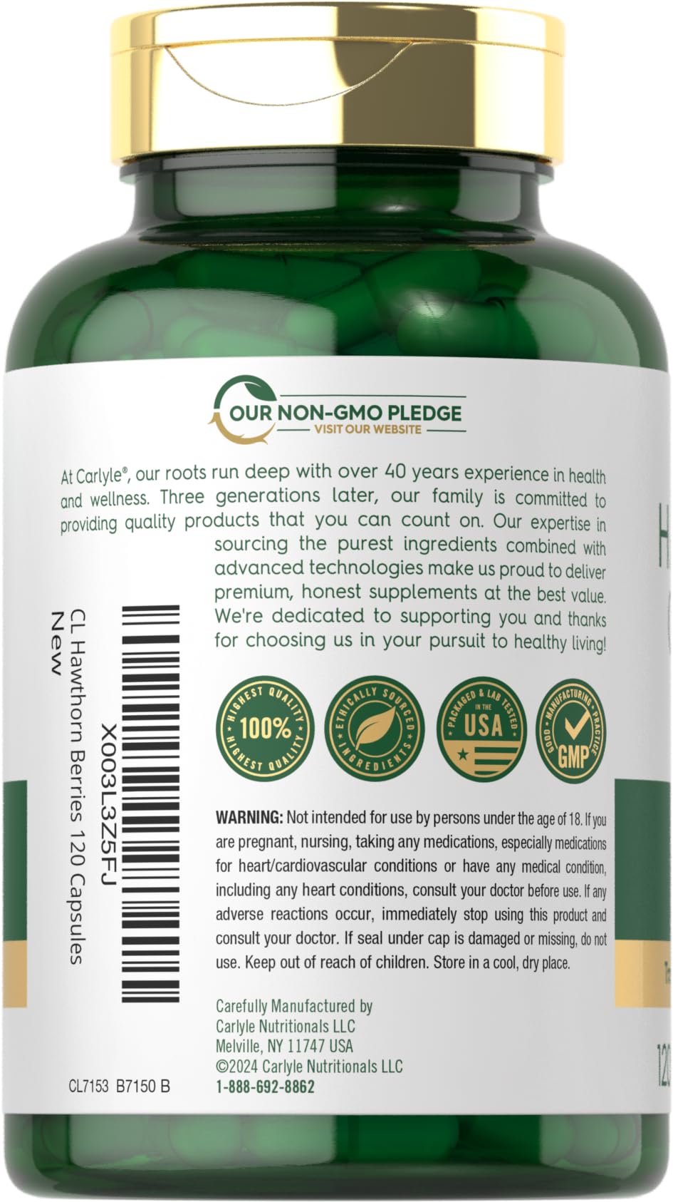 Carlyle Hawthorn Berry Complex bottle with label